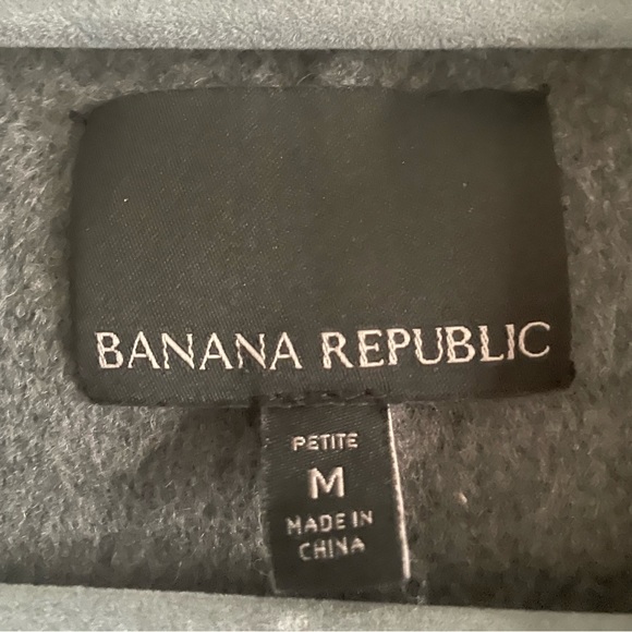 NWOT Women’s Banana Republic Gray Coat Banana Republic W/Wide Lapel & Tie Waist - Picture 7 of 8